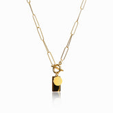 Rectangle Toggle Chain Necklace - Gold