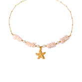 Beach Necklace Green Shell Piece Pearl Party Pendant