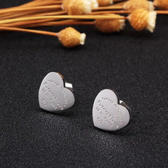 Love Heart Stud Earring Gold Plating Earrings Luxury Jewelry Party Wedding Fashion Stainless Steel Accessory - Guangzhou Mingshixuan Jewellery CO.,Ltd