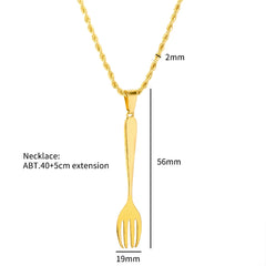 Dining Fork Pendant Necklace Earring Set - Guangzhou Mingshixuan Jewellery CO.,Ltd