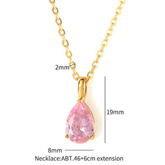 Colorful Zircon Charm Stainless Steel Necklaces - Guangzhou Mingshixuan Jewellery CO.,Ltd