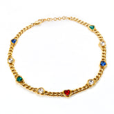 Cubic Zirconia Colorful Love Heart Pendant Necklace - Guangzhou Mingshixuan Jewellery CO.,Ltd