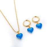 Candy Color Drip Glaze Enamel Resin Love Heart Pendant Necklace - Guangzhou Mingshixuan Jewellery CO.,Ltd