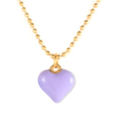 Colorful Enamel Heart Pendant Bead Chain Necklace - Guangzhou Mingshixuan Jewellery CO.,Ltd