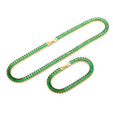 Colorful Zircon Jewelry Set Square CZ Choker Necklace - Guangzhou Mingshixuan Jewellery CO.,Ltd