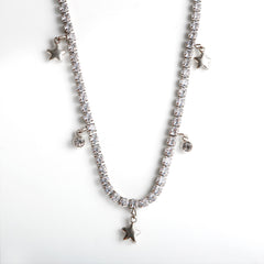 Shinny Cubic Zirconia Pentagram Charm Choker Necklace - Guangzhou Mingshixuan Jewellery CO.,Ltd