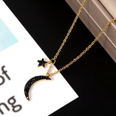 Black Moon Pendant Necklace Small Star Charm Pendant - Guangzhou Mingshixuan Jewellery CO.,Ltd