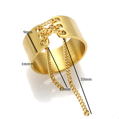 Shoelace Shaped Chain Knotted Wide Ring - Guangzhou Mingshixuan Jewellery CO.,Ltd