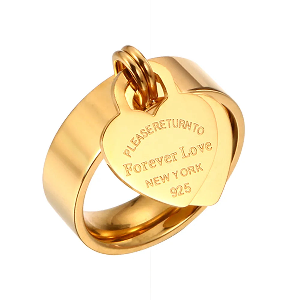 Stainless Steel Charm Finger Rings Sweet Heart Trendy Female Ring Jewelry Gift - Guangzhou Mingshixuan Jewellery CO.,Ltd