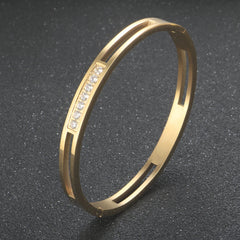 4mm/6mm/8mm Width CZ Crystal Bracelet Hollow Cuff Bangle Jewelry - Guangzhou Mingshixuan Jewellery CO.,Ltd