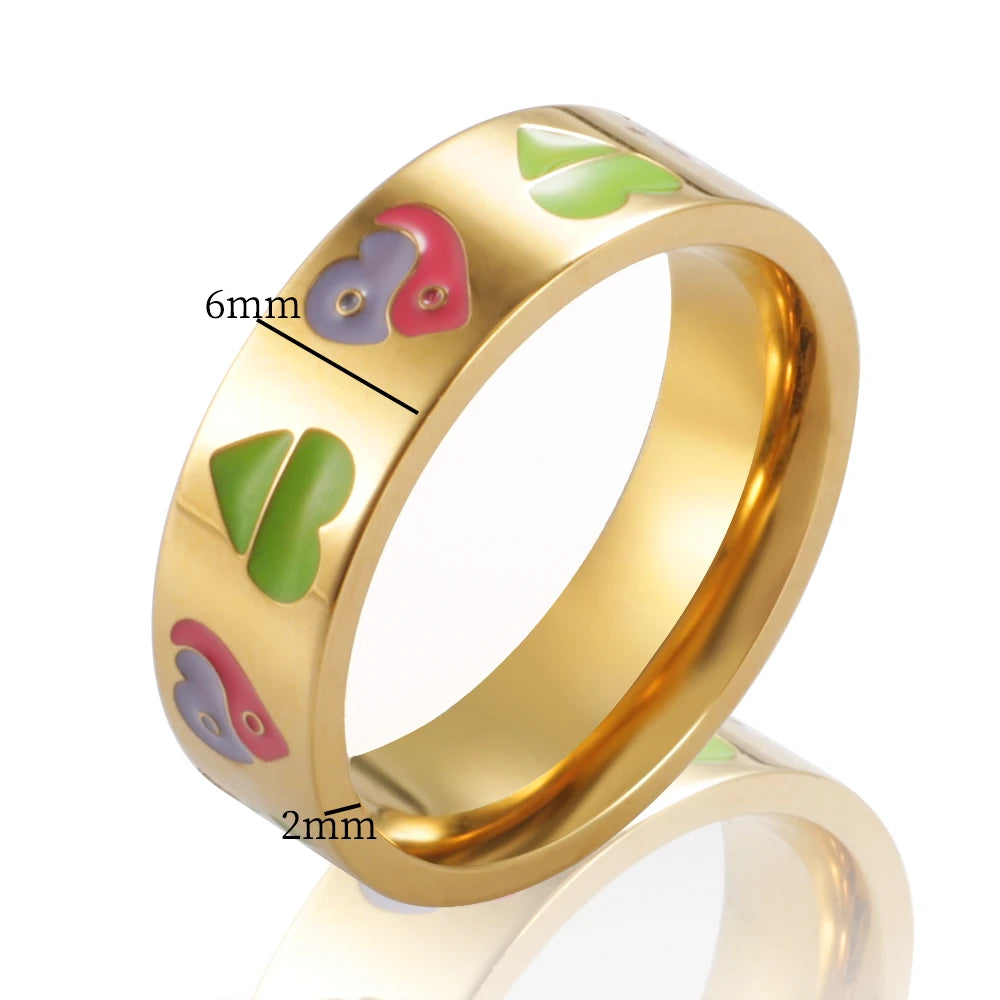 Multi Color Oil Dripping Bracelet Bangle Love Ring Heart Jewelry - Guangzhou Mingshixuan Jewellery CO.,Ltd