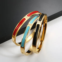 Enamel Bangle Bracelet CZ Crystal Colorful Bangle Bracelet Jewelry Gift - Guangzhou Mingshixuan Jewellery CO.,Ltd