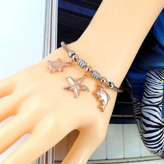 Cute Tortoise Starfish Dolphin Charm Bracelets Bangles