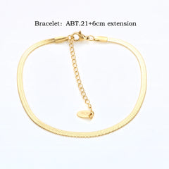 Simple Flat Snake Chain Anklets Gold Plated Stainless Steel Beach Foot Jewelry - Guangzhou Mingshixuan Jewellery CO.,Ltd