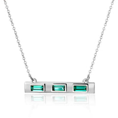 Luxury Necklaces Stainless Steel Square CZ Necklace Jewelry Gift - Guangzhou Mingshixuan Jewellery CO.,Ltd