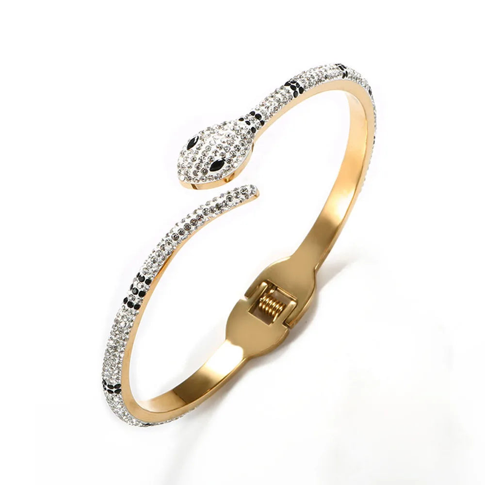 Luxury Bangles Trendy Fashion CZ Cuff Bangle Snake Bracelet Jewelry Gift - Guangzhou Mingshixuan Jewellery CO.,Ltd