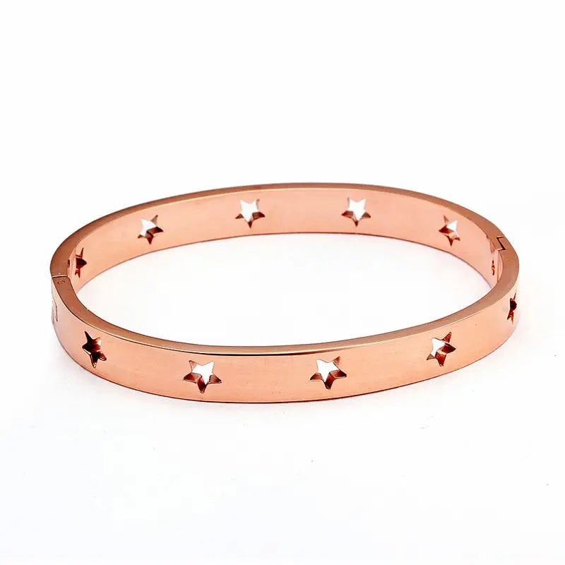 Stainless Steel Bangle Bracelets Hollow Out Star BandWrist Jewelry - Guangzhou Mingshixuan Jewellery CO.,Ltd