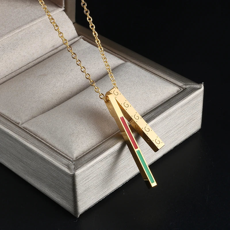 Pendant Necklace Gold Plating Stick Pendant Party Jewelry Gift - Guangzhou Mingshixuan Jewellery CO.,Ltd