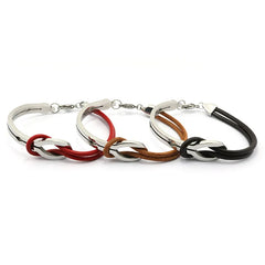 Bohemian Retro Leather Bracelets Vintage Black Men Stainless Steel Bangles