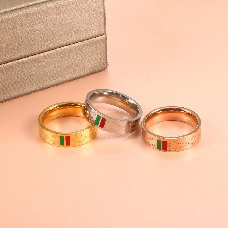 Charming 8 pattern Finger Ring Luxury Wedding Jewelry Stainess Steel Rings Classic Gold Plating - Guangzhou Mingshixuan Jewellery CO.,Ltd