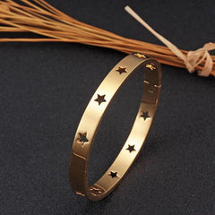 Stainless Steel Bangle Bracelets Hollow Out Star BandWrist Jewelry - Guangzhou Mingshixuan Jewellery CO.,Ltd