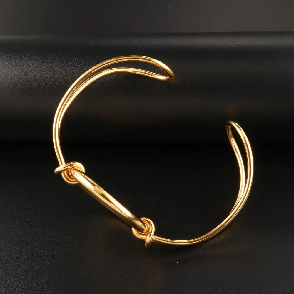 Gold Plating Bangle Round Wrist Band Luxury Jewellery - Guangzhou Mingshixuan Jewellery CO.,Ltd