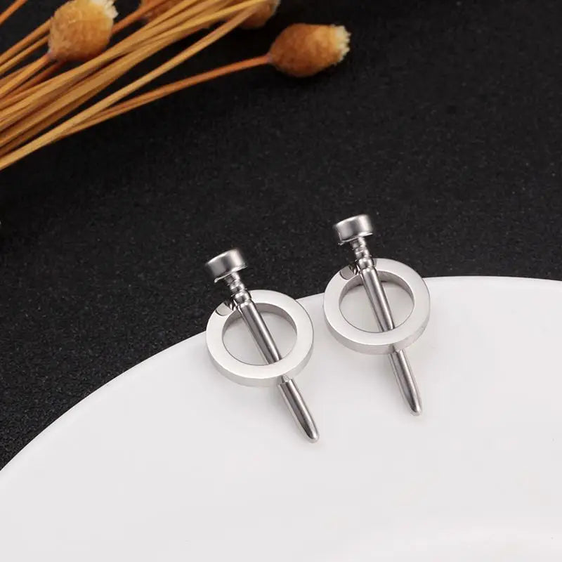 Stainless Steel Woman Nail Stud Earrings Charming Earring Wedding Engagement Jewelry - Guangzhou Mingshixuan Jewellery CO.,Ltd