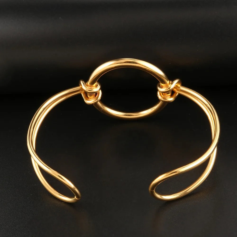 Gold Plating Bangle Round Wrist Band Luxury Jewellery - Guangzhou Mingshixuan Jewellery CO.,Ltd