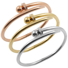 Crystal Bracelets Luxury Stylish Screws Bangle Stainless Steel Gold Color Jewelry Accessory Gift - Guangzhou Mingshixuan Jewellery CO.,Ltd