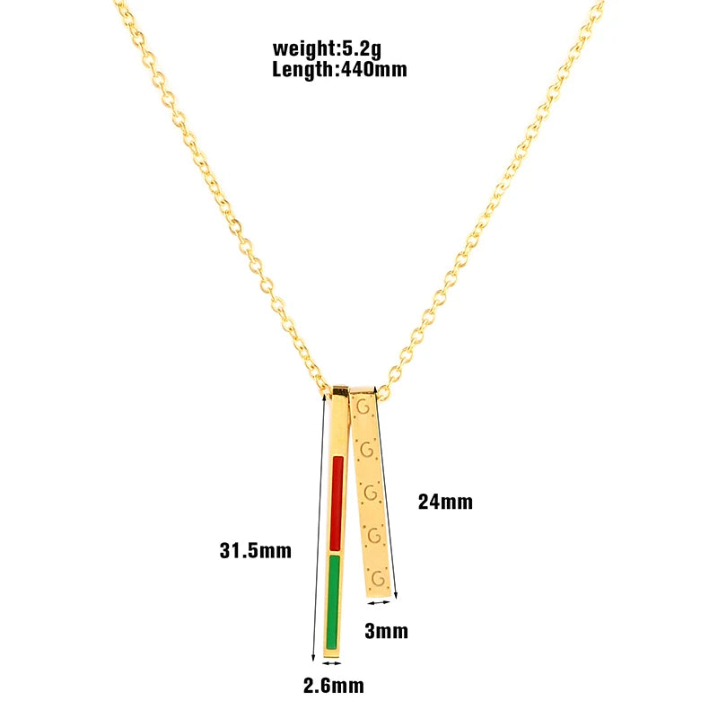 Pendant Necklace Gold Plating Stick Pendant Party Jewelry Gift - Guangzhou Mingshixuan Jewellery CO.,Ltd