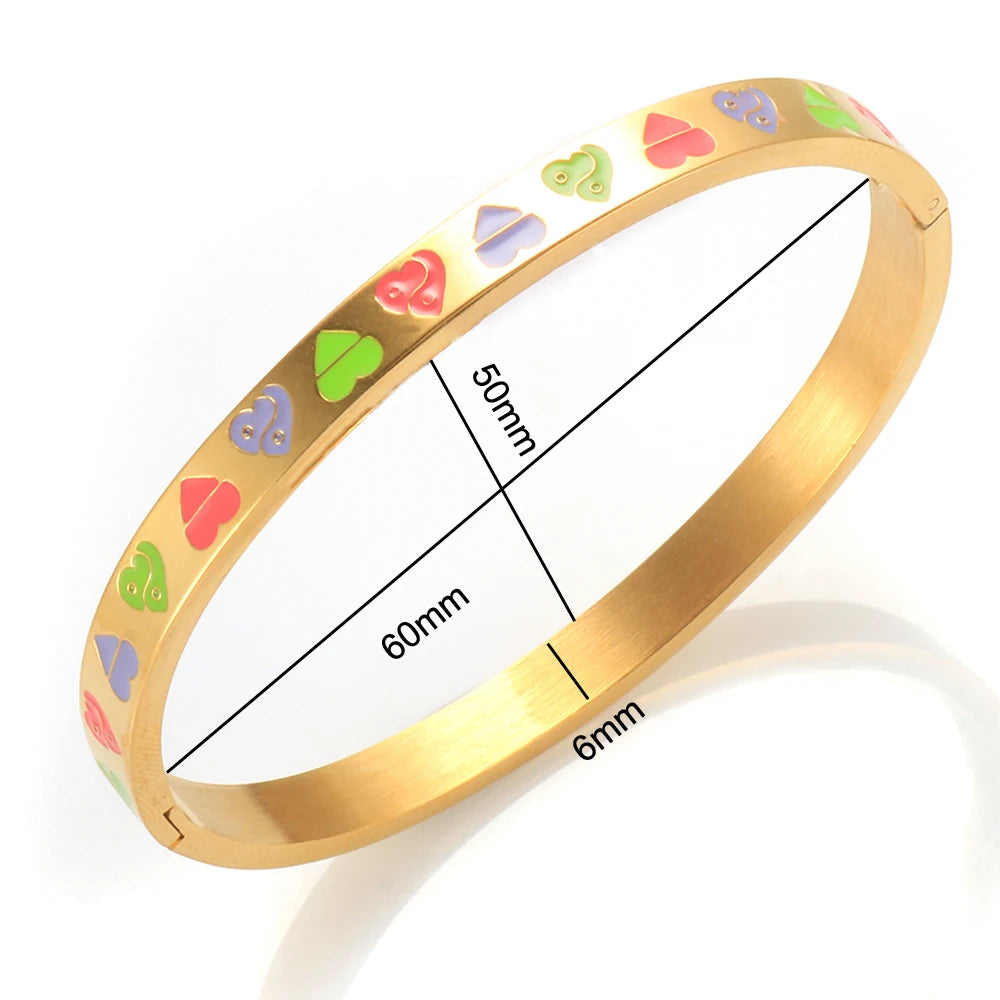 Multi Color Oil Dripping Bracelet Bangle Love Ring Heart Jewelry - Guangzhou Mingshixuan Jewellery CO.,Ltd