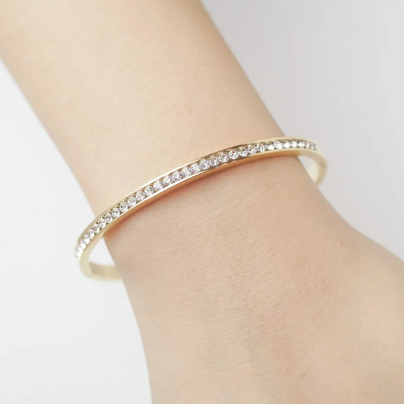 Crystal Bracelets Gifts Luxury Rhinestones Cuff Bangle - Guangzhou Mingshixuan Jewellery CO.,Ltd