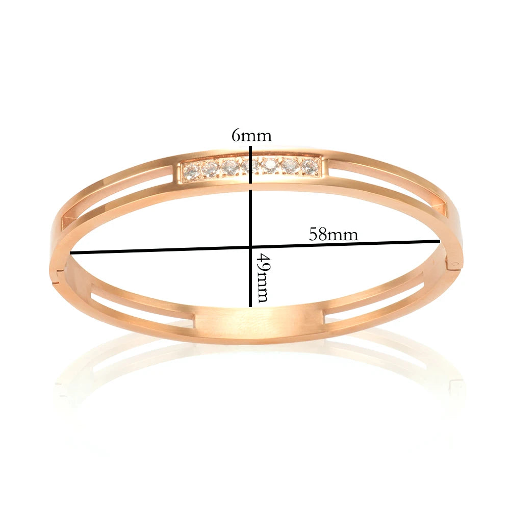 4mm/6mm/8mm Width CZ Crystal Bracelet Hollow Cuff Bangle Jewelry - Guangzhou Mingshixuan Jewellery CO.,Ltd