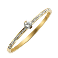 Crystal Bangle Bracelet Cubic Zirconia Gold Plating Wristband Jewelry