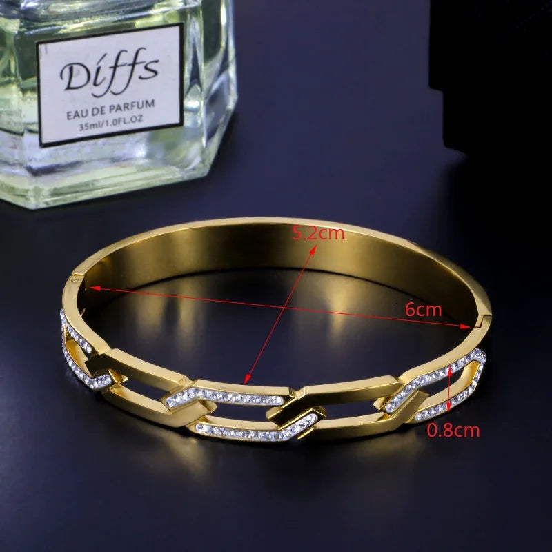 Luxury Hollow Cross CZ Crystals Bracelets Bangles - Guangzhou Mingshixuan Jewellery CO.,Ltd