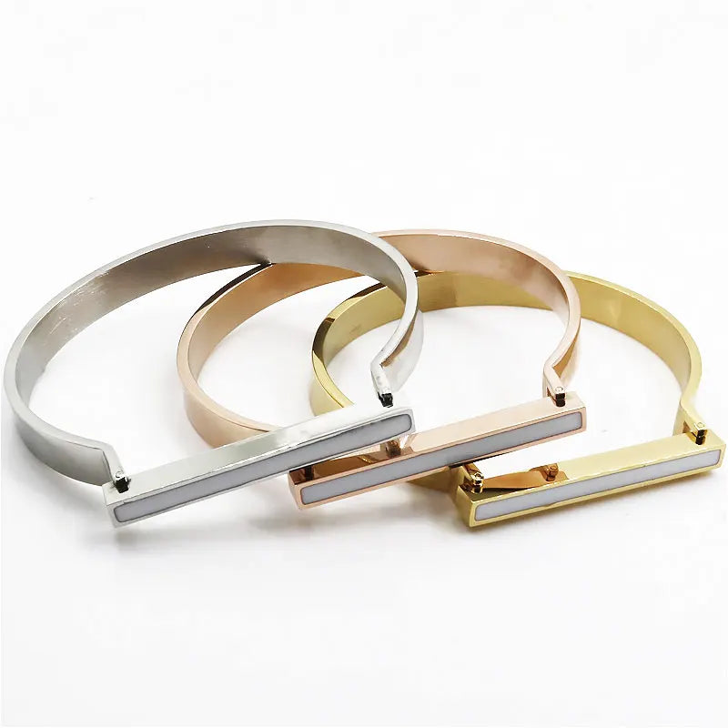 Fashion D Shape Bangle Bracelet Charm Cuff Bangles Couple Jewelry Gift