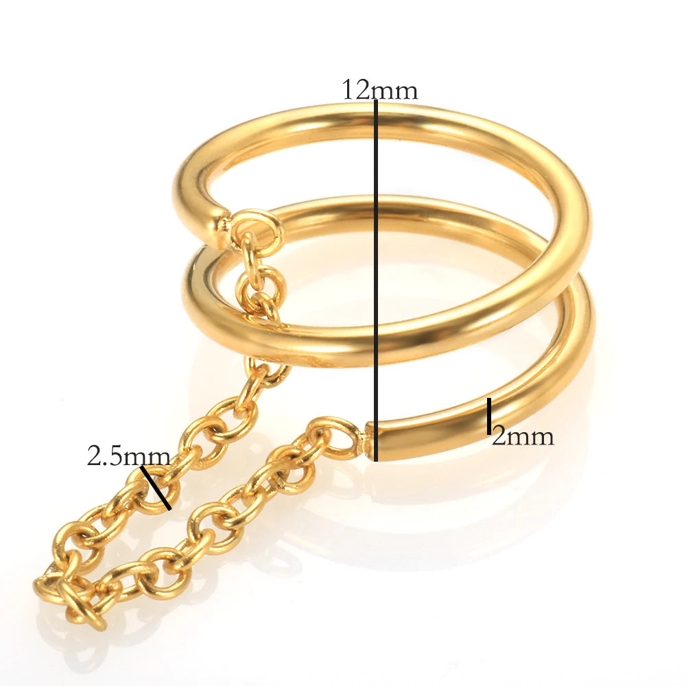 Wire Chain Ring Muli Layer Line Gold Rings Jewelry Gift - Guangzhou Mingshixuan Jewellery CO.,Ltd