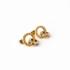 Latin Linked Rings Earrings - Gold