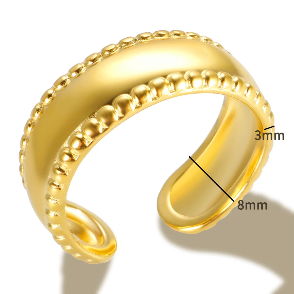 Thick Bead Stacking Opening Ring Luxury Accessories Jewelry - Guangzhou Mingshixuan Jewellery CO.,Ltd