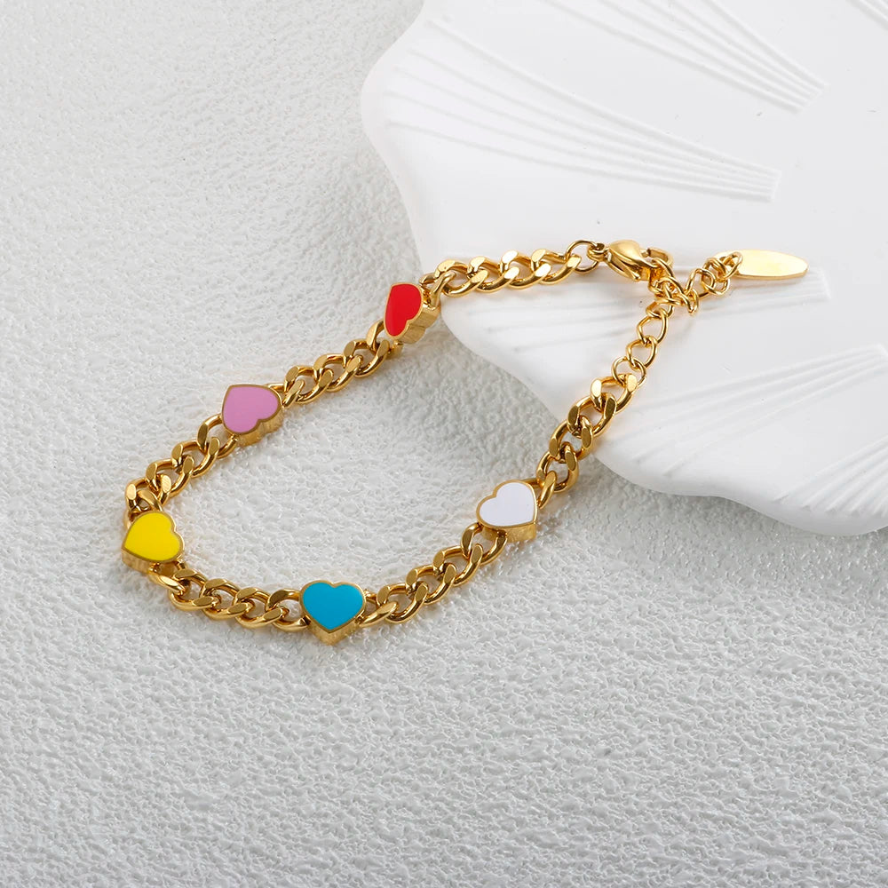 Love Grinding Chain Bracelet Colorful Thick Classic Jewelry