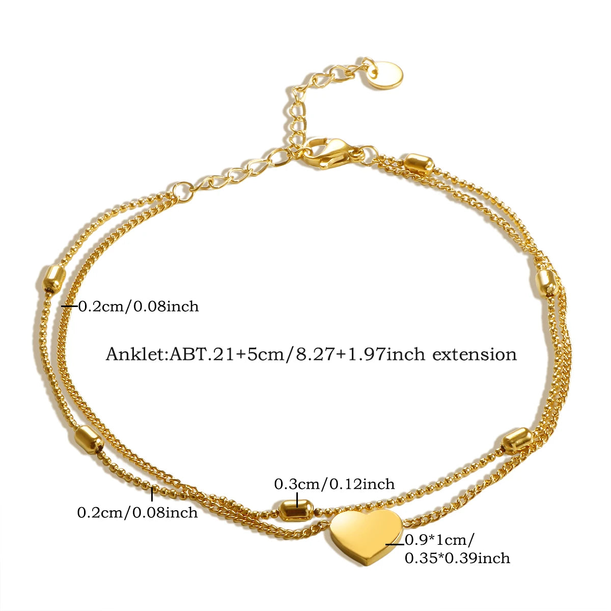 Heart Pendant Double Layer Bead Chain Bracelet Necklace Set Exquisite Jewelry Set Gifts - Guangzhou Mingshixuan Jewellery CO.,Ltd