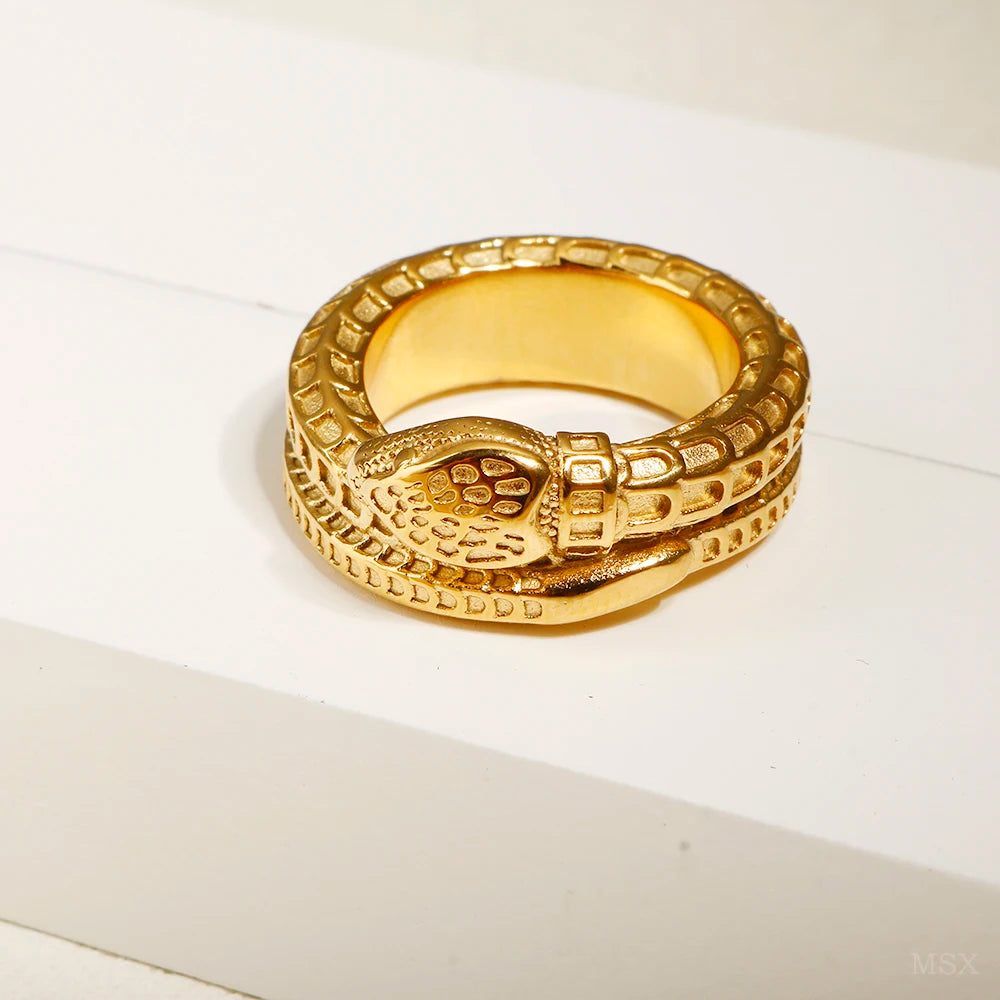 Classic Snake Round Ring Snake Scale Texture Jewelry - Guangzhou Mingshixuan Jewellery CO.,Ltd