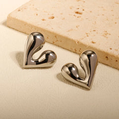 Personalized Liquid Heart Earrings Simple Charm Jewelry - Guangzhou Mingshixuan Jewellery CO.,Ltd