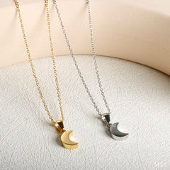 Moon and Saturn Friendship Necklaces Folklore Necklace Trendy Chain Jewelry Set Stainless Steel Metal Pendant - Guangzhou Mingshixuan Jewellery CO.,Ltd