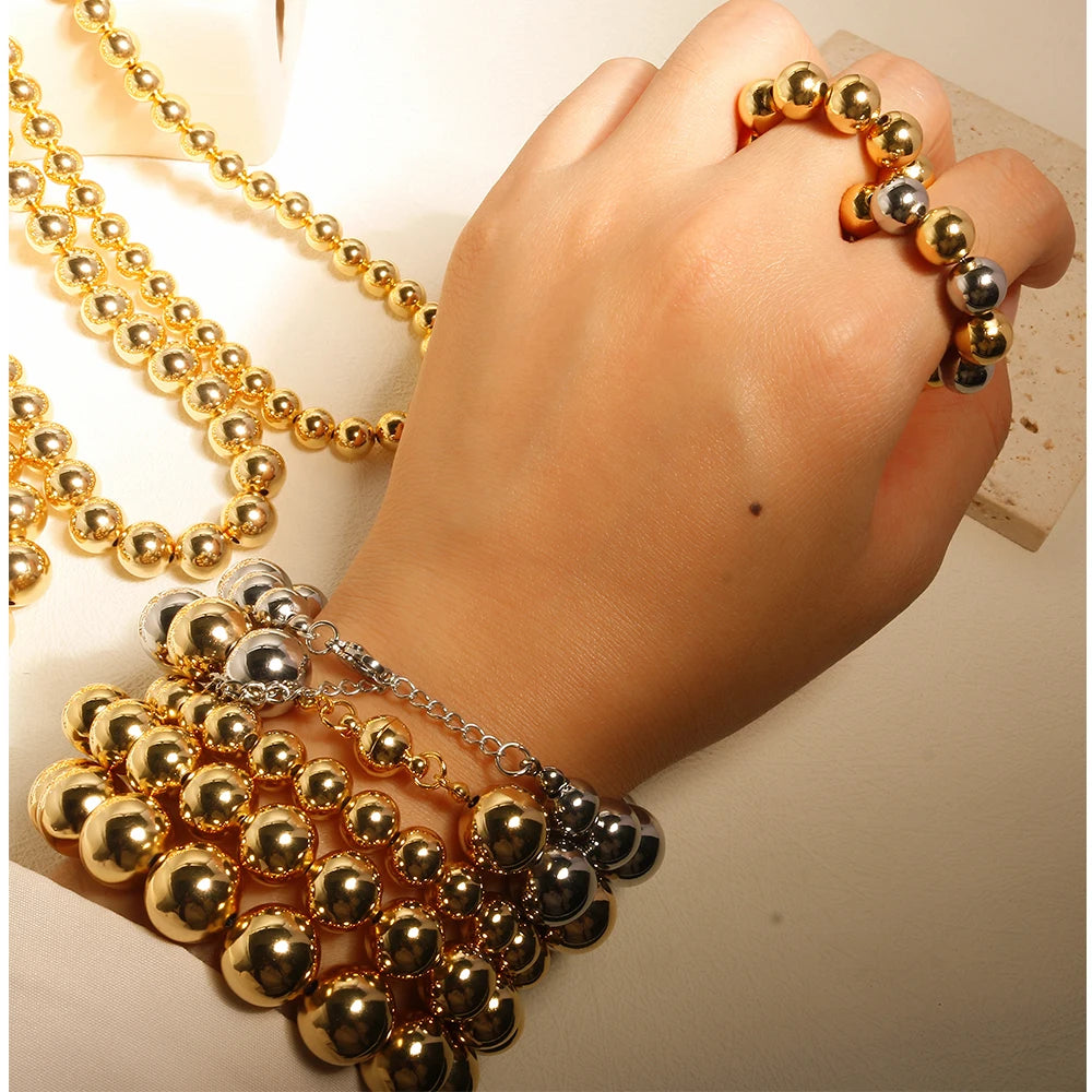 Smooth Beads Necklace Bracelet Ring Set - Guangzhou Mingshixuan Jewellery CO.,Ltd