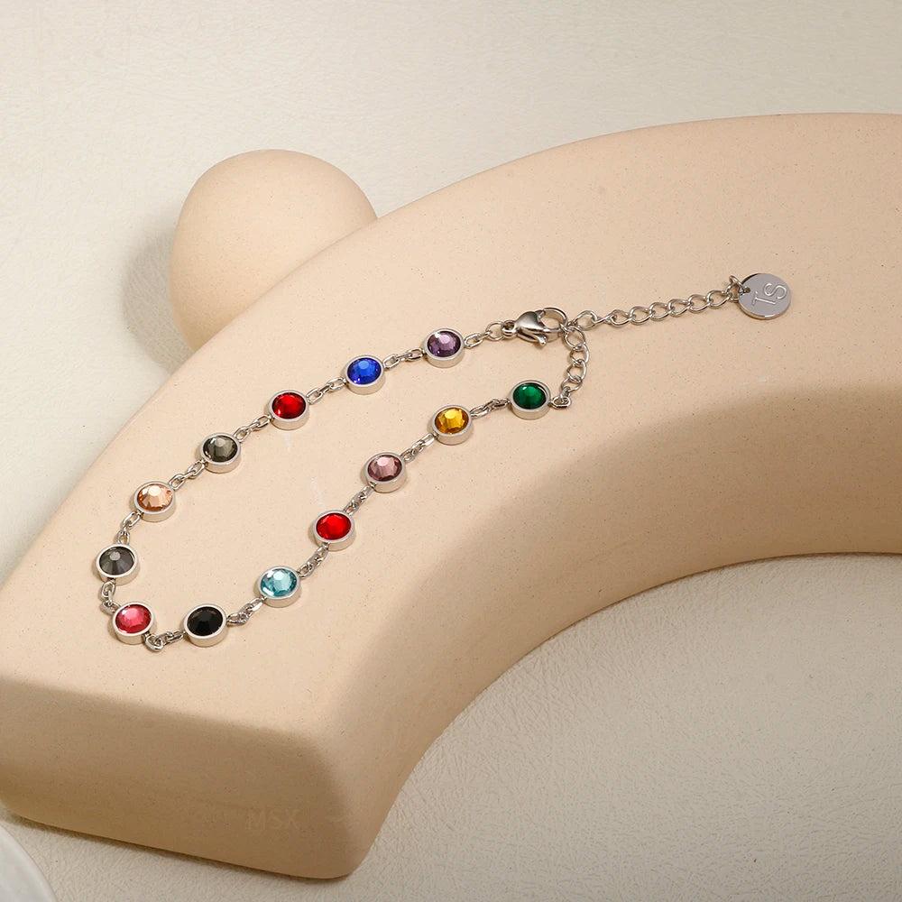 Pop Star Bracelet 13 Birthstones Album Colorful Crystal Bejeweled Bracelet Stainless Steel Jewelry - Guangzhou Mingshixuan Jewellery CO.,Ltd