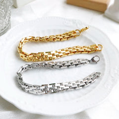 Thick Chunky Heavy Bracelet Punk Texture Link Chains Bracelets Jewelry - Guangzhou Mingshixuan Jewellery CO.,Ltd