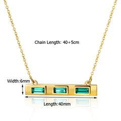 Luxury Square Green Cubic Zirconia Jewelry Set Crystal Cuff Bangle CZ Ring Necklace Jewelry - Guangzhou Mingshixuan Jewellery CO.,Ltd