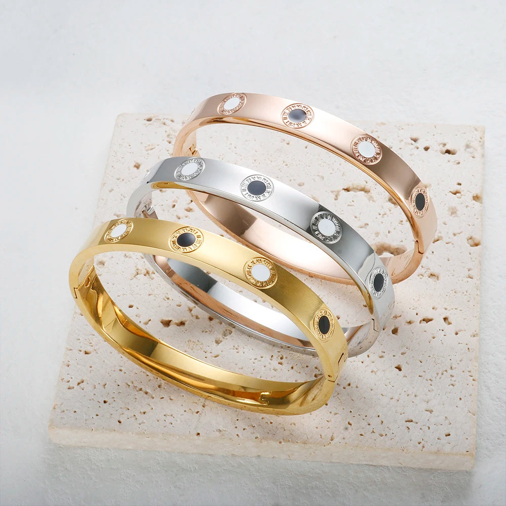 Stainless Steel Roman Numerals Bangles - Guangzhou Mingshixuan Jewellery CO.,Ltd