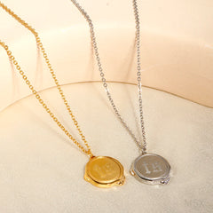 Wax Seal Necklace TS Letter Initial Pendant Necklace Geometry Chain Jewelry - Guangzhou Mingshixuan Jewellery CO.,Ltd